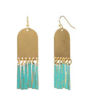 Esha Arch Teal Patina Dangle Earring