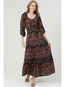 Smocked Bodice Sweetheart Neckline Maxi Dress