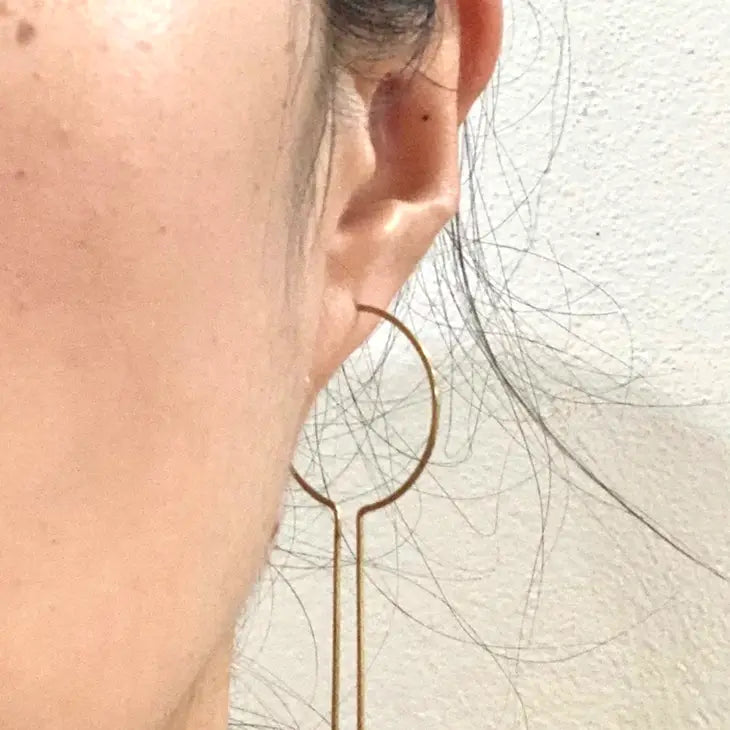 Minimalist Open Bar Hoops - Brass