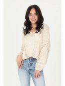 Beachy Light Weight V Neck Crop Pullover Sweater