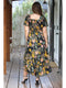 V Neck Twist Front Cut Out Dress Black Floral