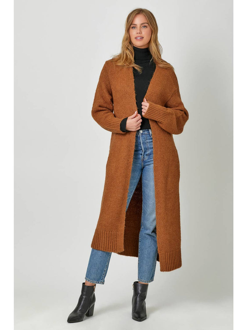 Dolman Long Sweater Cardigan - Toffee