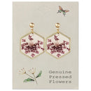 Cottage Floral Purple Dried Flower Earrings