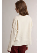 Dog Animal Outline Graphic Sweater - Butter Cream