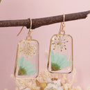 Vintage Mint Dried Flower Earrings