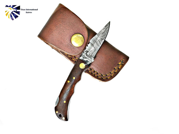 Damascus Steel Folding Knife Edc