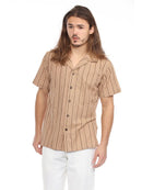 Striped Overdyed Homespun Camp Shirt