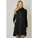 Quilted Puffer Long Hoodie Vest