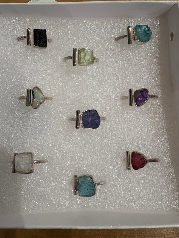 Sterling Silver Rough with Bar Ring