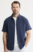 Linen Blend Short Sleeve Shirt
