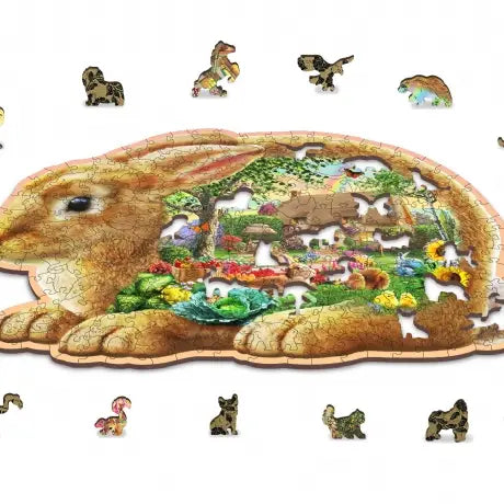 Wooden City Puzzle - Garden Bunny