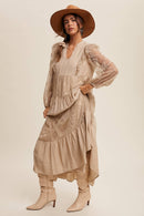 Tiered Lace Maxi Boho Dress