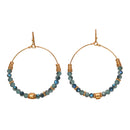 Wire Loop Earring with Crystal and Metal Beads