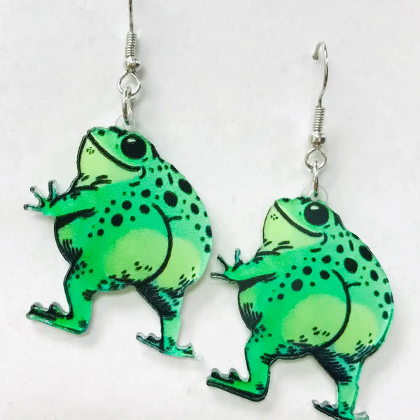 Funny Frog Butts Acrylic Earrings