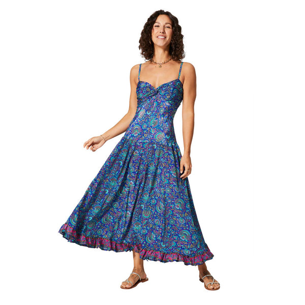 Long Sleeveless Summer Dress - Navy