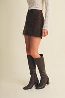 Studded Suede Mini Skirt