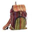 Stonewash Striped Backpack with Flower Wood Button