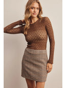 Stretch Floral Lace Knit Top