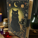 Cat journal Vintage Handmade leather Journal Grimoire Fall