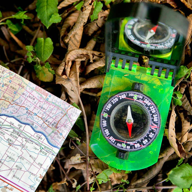Folding Map Compass With Mirror