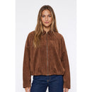 Suede Bubble Hem Zip Up Jacket