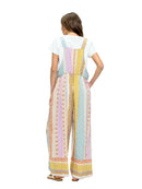 Floral Boho Ruffled Multicolor Overall