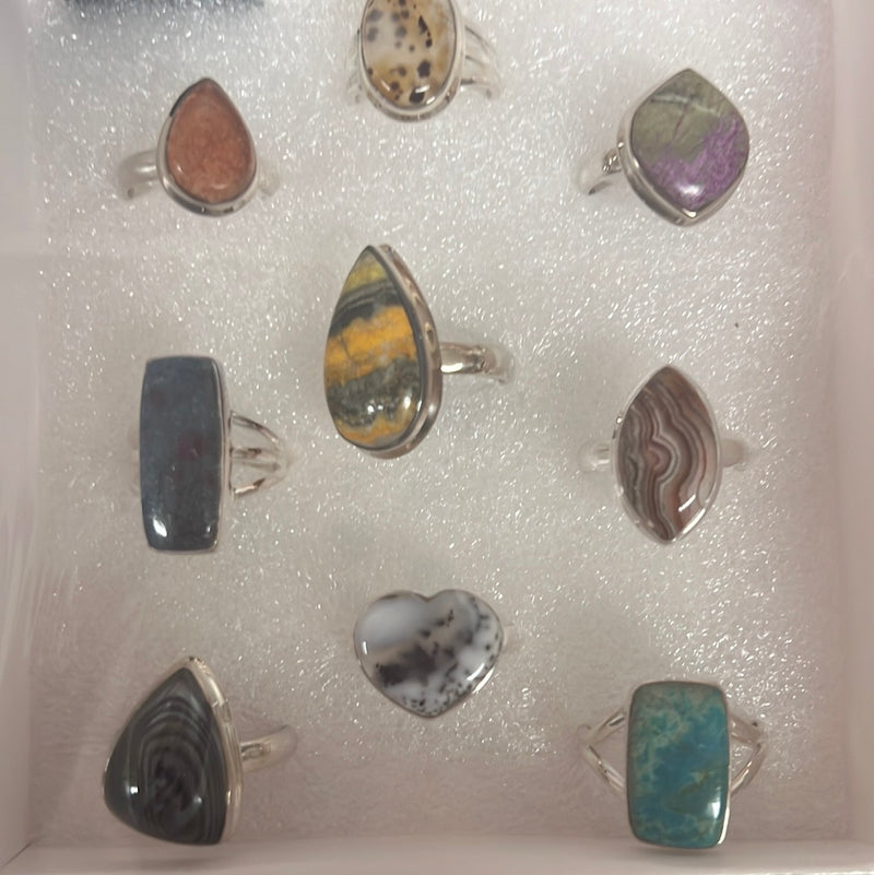 Assorted Gemstone Sterling Silver Rings