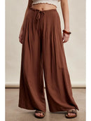 Pleated Waist Wide Leg Pants