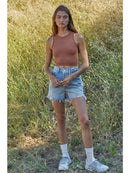 Seamless Waffle Texture Crop Tank Top