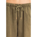 Suede Elastic Waistband Trousers