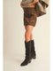 Fitted Suede Mini Skirt
