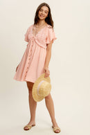 Lace Trim Babydoll Mini Dress