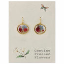 Cottage Floral Blue Red Dried Flower Earrings