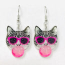 Bubble Gum Cat Acrylic Earrings