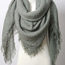 Cozy Mohair Open Work Square Blanket Scarf