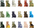 Hand Carved Gemstone Cat Animal Figurine