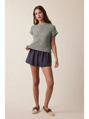 Lightweight Short Sleeve Sweater Top