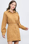 Long Sleeve Stitch Pocket Twill Utility Dress