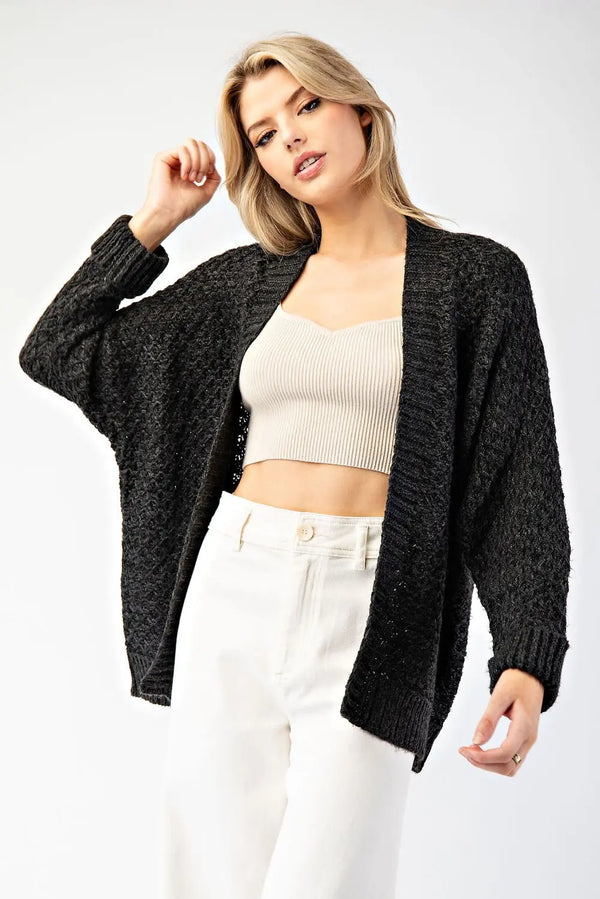 Knitted open Front Cardigan