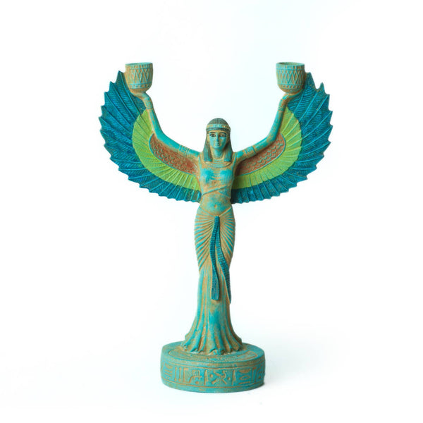 Winged Isis Candlestick Holder - 13"