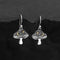 Silver Mushroom Earrings with Bronze Star and Moon