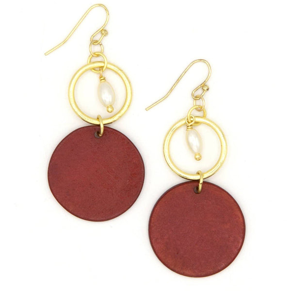 Maroon and Gold Pride Bone Earrings