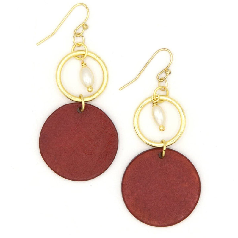 Maroon and Gold Pride Bone Earrings