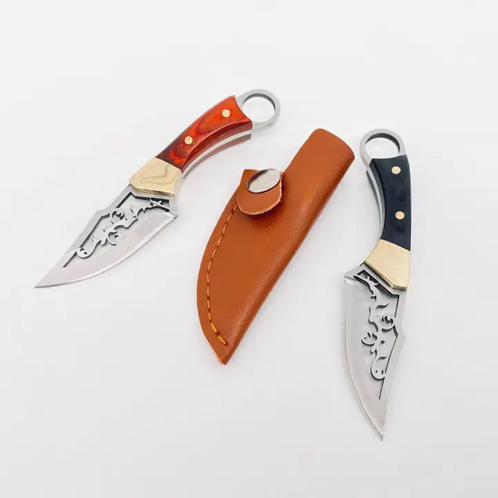 Hollow Blade Portable Wooden Handle Knife