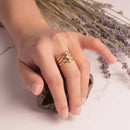 Brass Stacked Topaz Band Ring