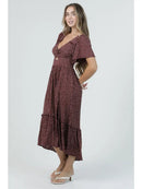 Deep V Twist Front Cut Out Maxi Dress with Slit