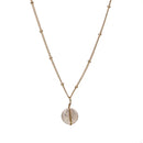 Delicate Chain with Stationed Beads and Coin Pearl Pendant