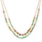Double Chain Necklace with Crystal and Semiprecious Beads