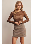 Stretch Floral Lace Knit Top