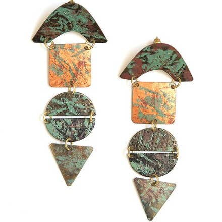 Stand Out Painted Brass Earrings
